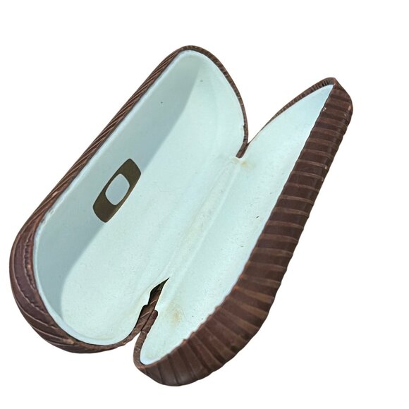 Oakley Womens Tortoise & Blue Emblem 2.0 Rectangular Sunglasses W/ Case - Picture 8 of 9